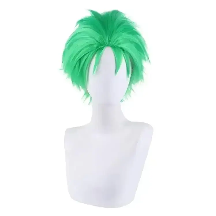 Cosplay Anime Zoro - Anime zaczesana zielona peruka z tyłu