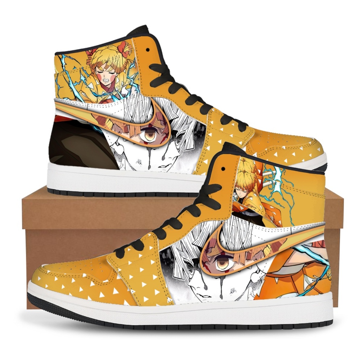Cosplay Anime Zenitsu - Buty sportowe Demon Slayer Agatsuma Zenitsu,