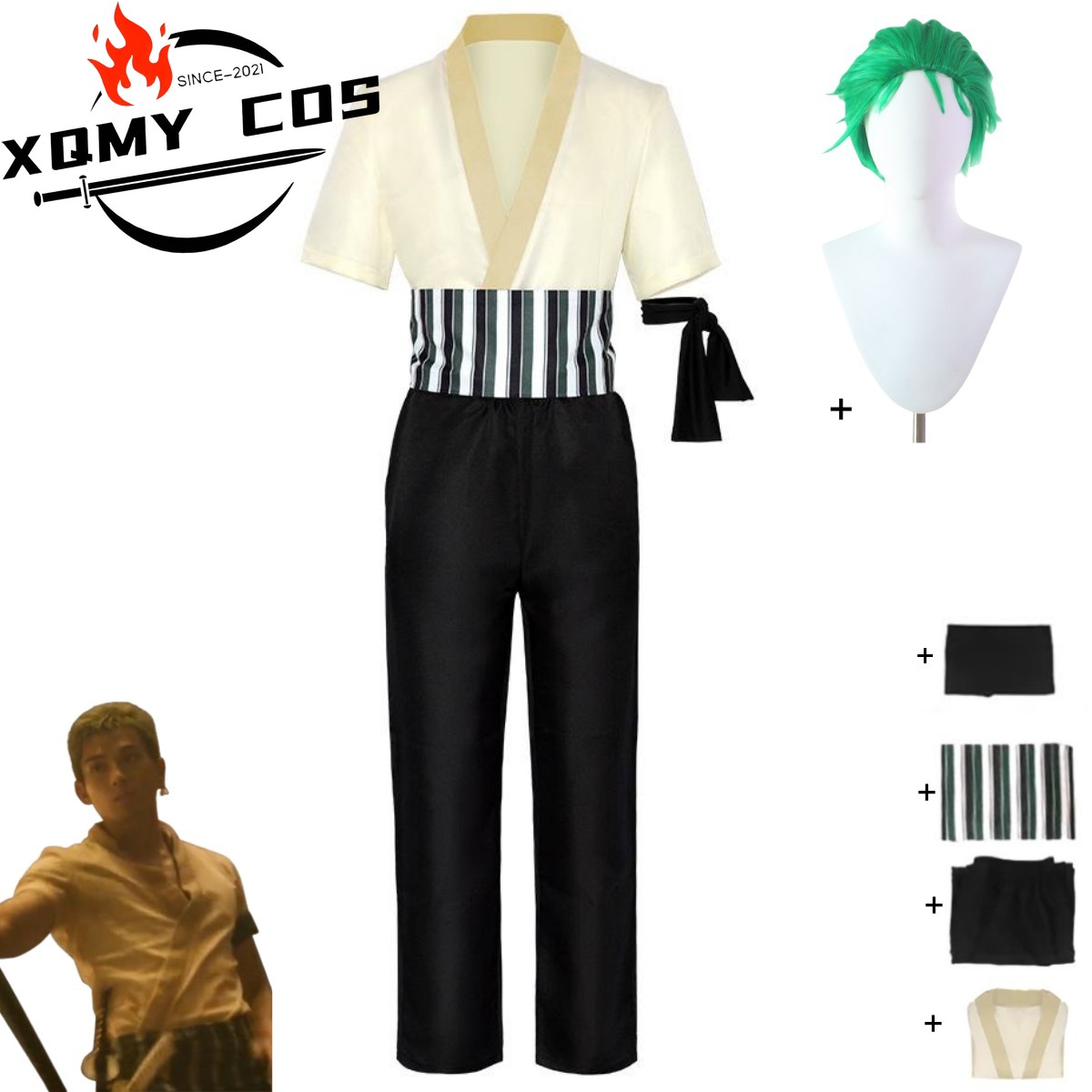 Kids Cosplay Anime - XqNew Anime Film Roronoa Zoro Strój