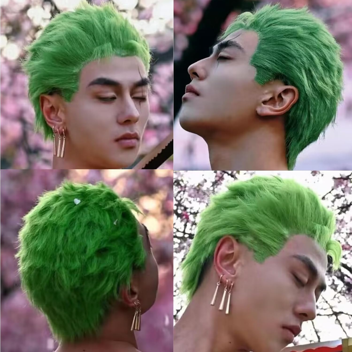 Krótkie zielone peruki dla męż – Cosplay Anime Zoro recenzja i cena