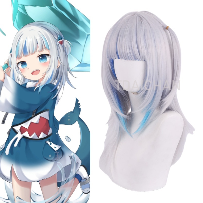 Peruka do cosplayu Gawr Gura 2 – Anime Cosplay Event 2025 recenzja i cena