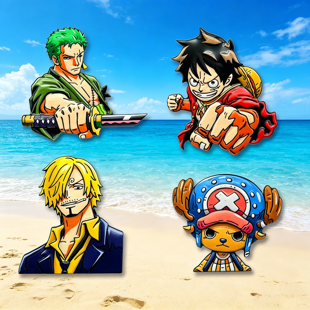 Zestaw 4 broszek z postaciami  – Cosplay Anime Zoro recenzja i cena